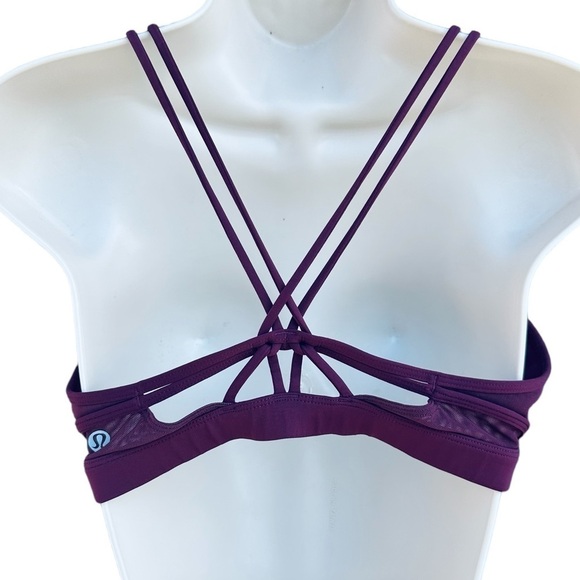 Lululemon Make a Move Strappy Bra Red Grape Burgundy Maroon Womens 10 - Picture 2 of 10